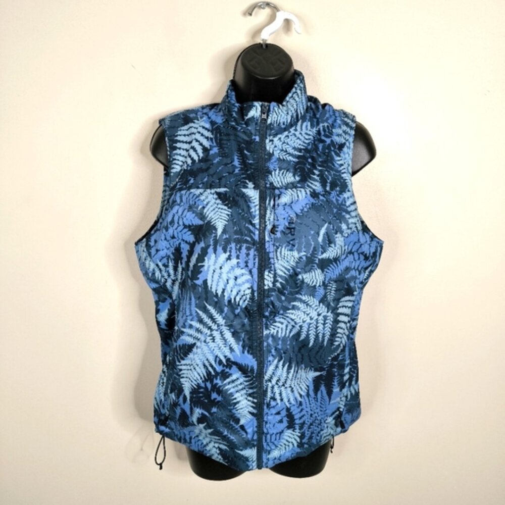Orvis Pro Ski Outdoor Hiking Utility Feminine Floral Leaf Pattern Puffer Vest S
